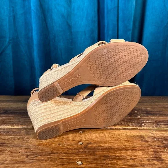 Sperry Skye Leather Espadrille Wedge Sandal Size 10M - Picture 7 of 11